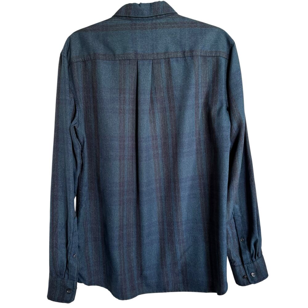 The North Face Mens Shirt Sz M Blue Burgundy Plaid Long Sleeve‎ Button Up - Picture 4 of 6